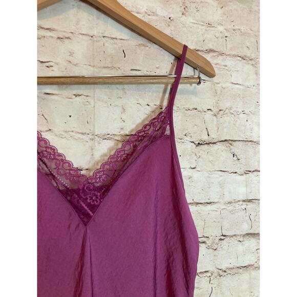 Linea Donatella Nightgown Womens‎ Medium Berry Satin & Lace Babydoll Romantic - Picture 5 of 15
